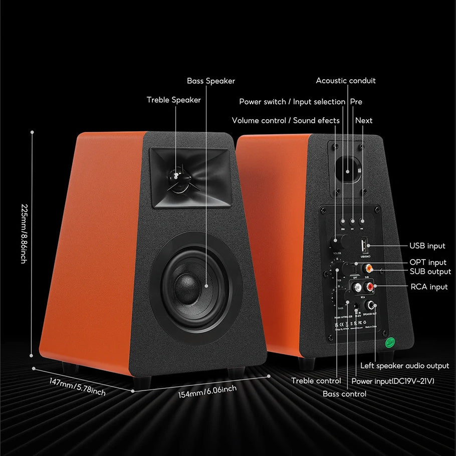 Altima™ 30S - High-Quality Active Wooden Speaker System