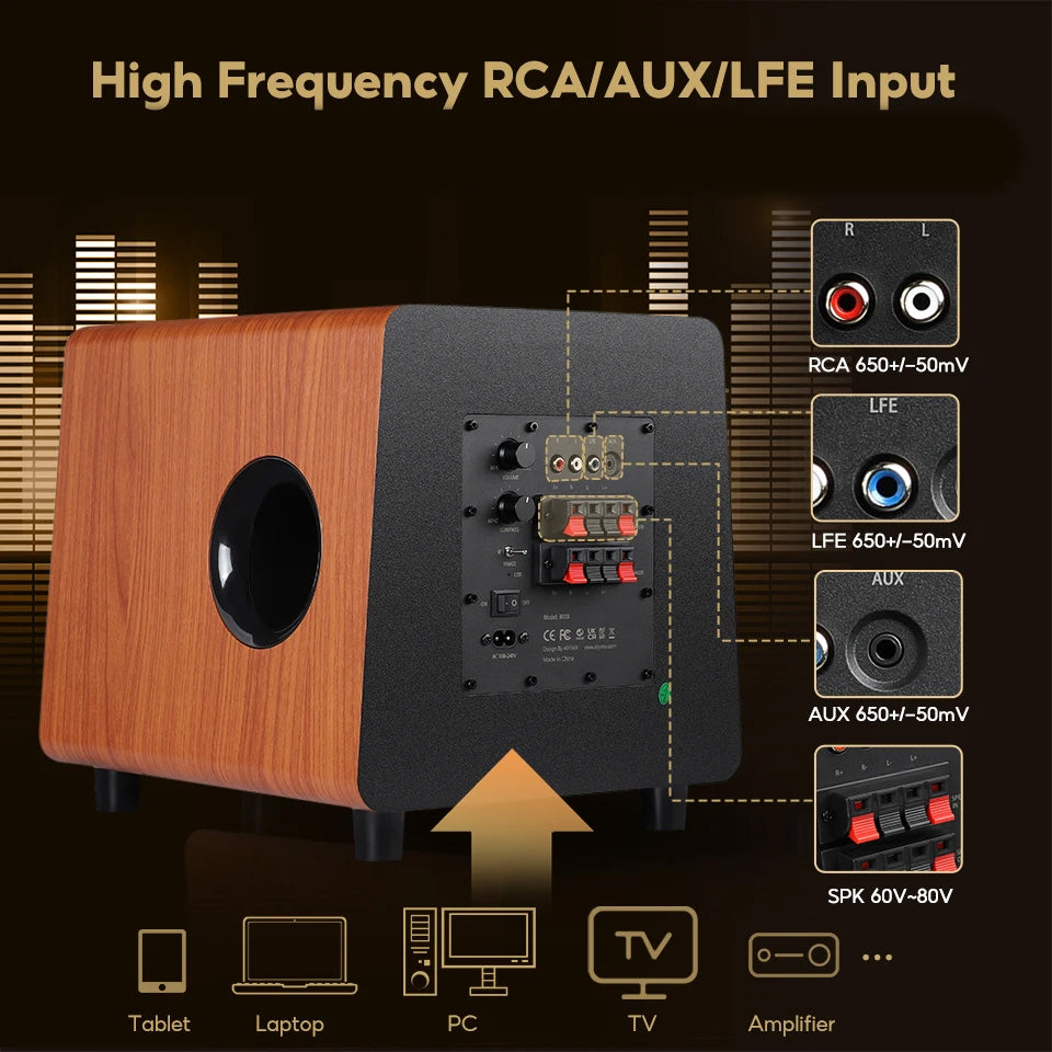 Altima™ 30S - High-Quality Active Wooden Speaker System