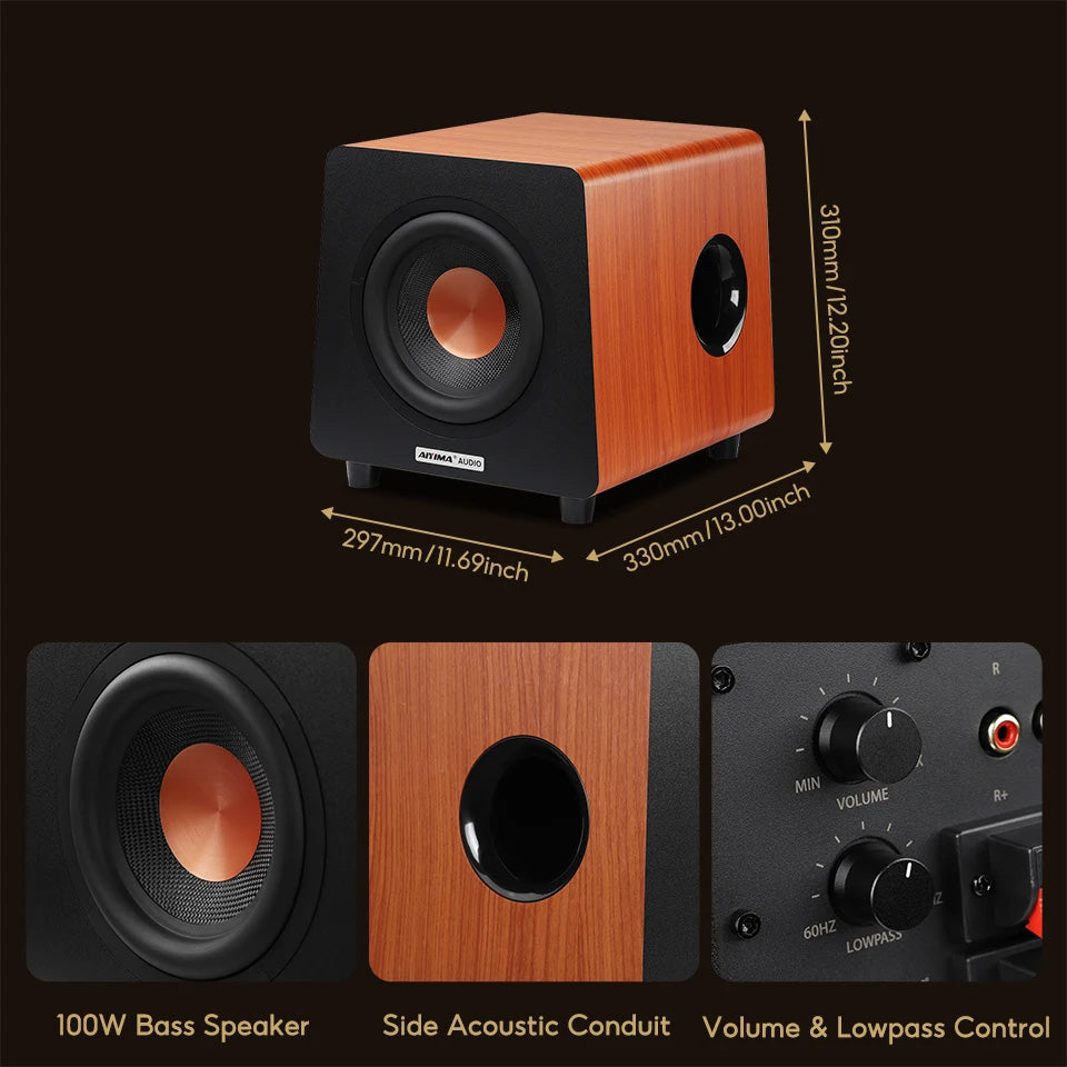 Altima™ 30S - High-Quality Active Wooden Speaker System
